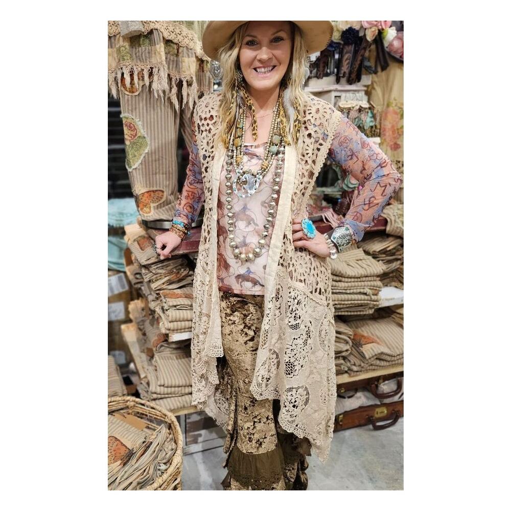 NWT A Rare Bird Magdalena Crocheted Duster O/S